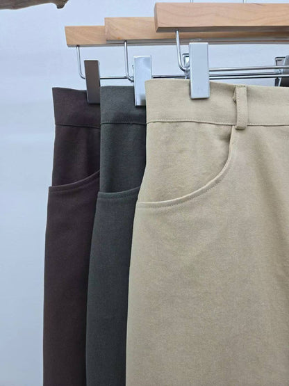 10C206 挺料斜紋布長寬褲