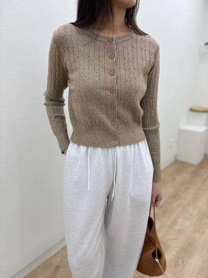 10C204 麻花短版針織外套