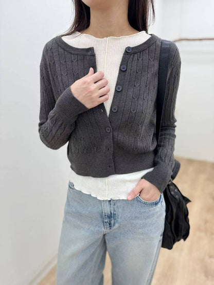 10C204 麻花短版針織外套