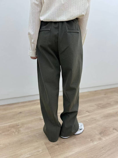 10C206 挺料斜紋布長寬褲