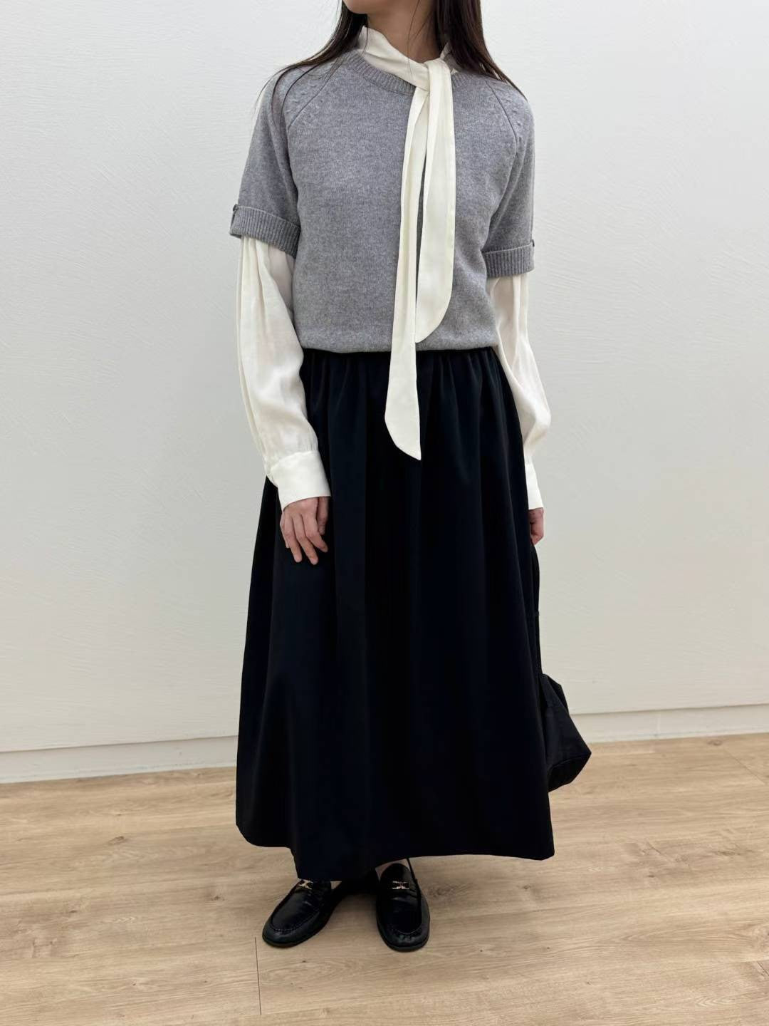 10C202 後鬆緊腰長傘裙