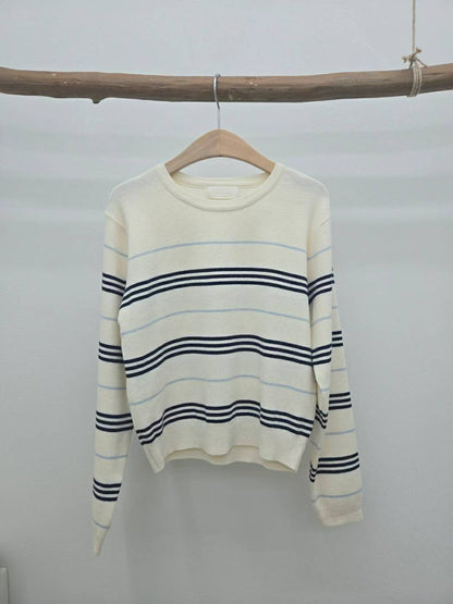 10C208 粗細橫條圓領針織衫