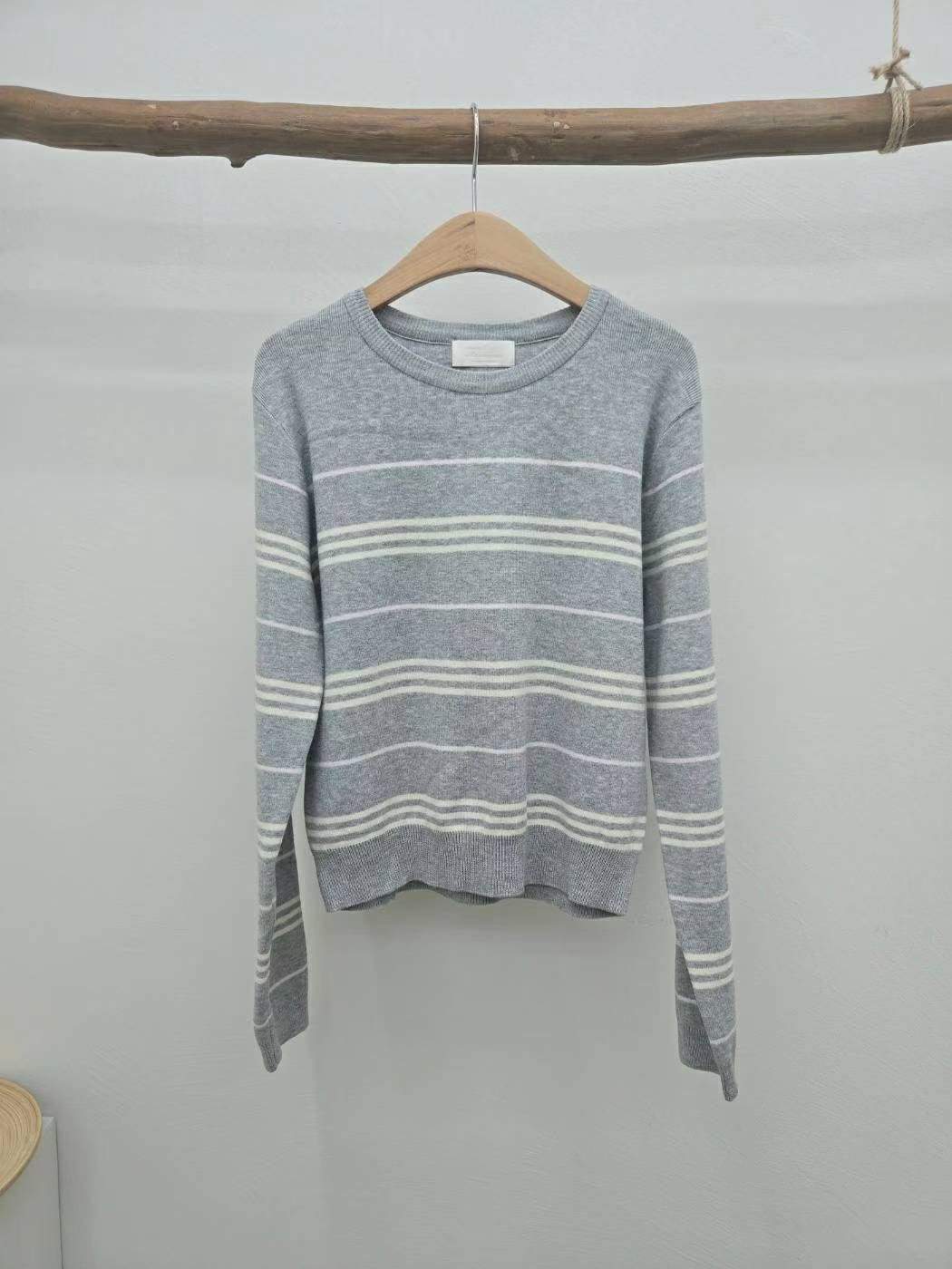 10C208 粗細橫條圓領針織衫