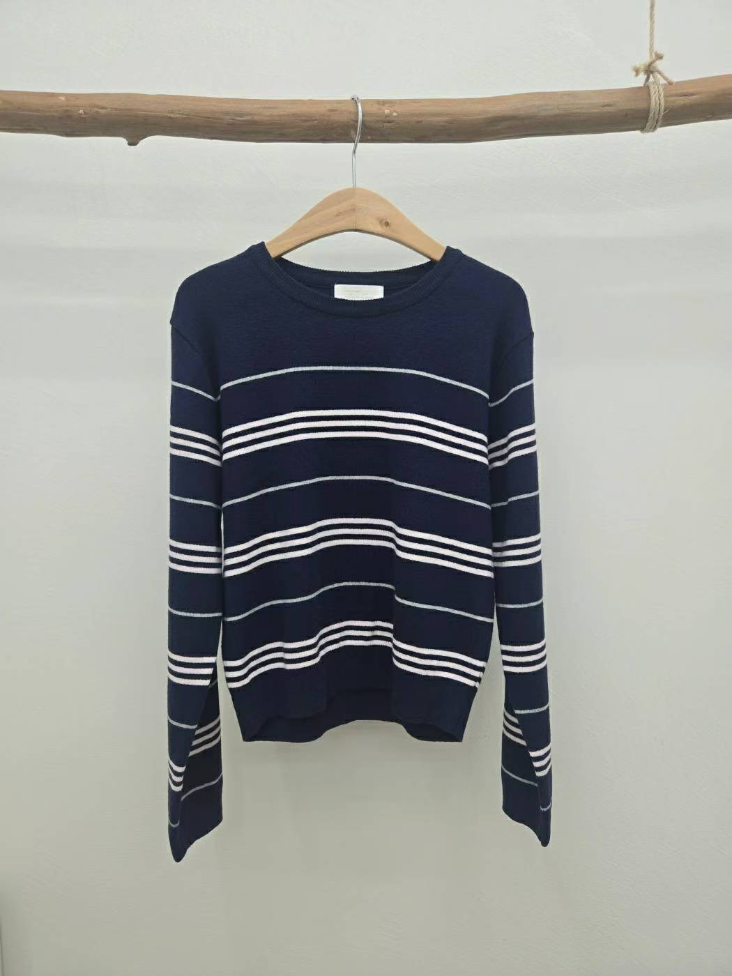 10C208 粗細橫條圓領針織衫