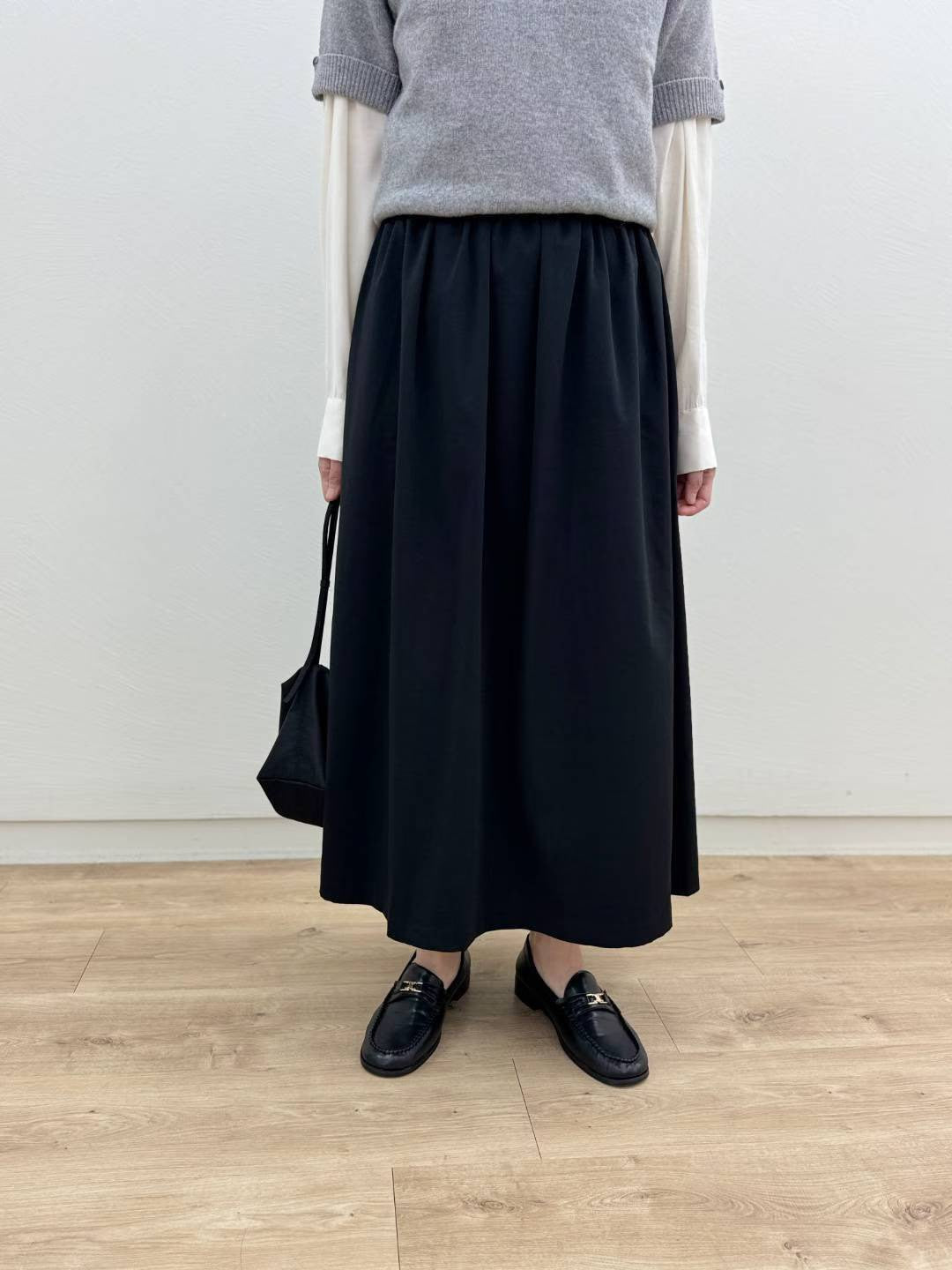 10C202 後鬆緊腰長傘裙