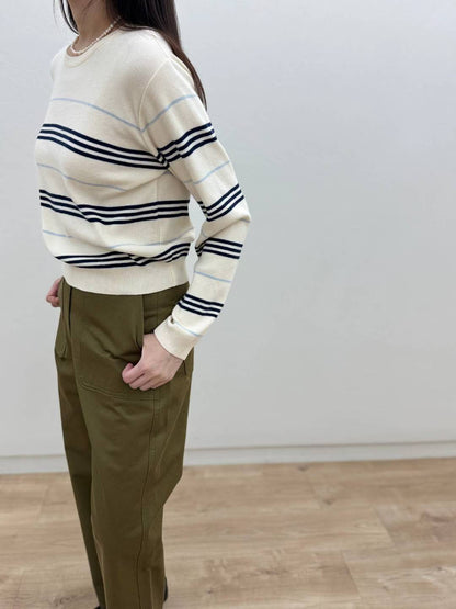 10C208 粗細橫條圓領針織衫
