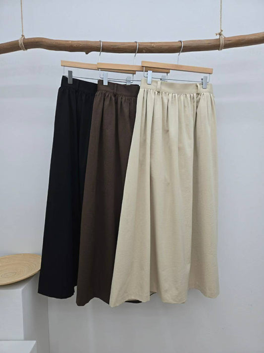 10C202 後鬆緊腰長傘裙