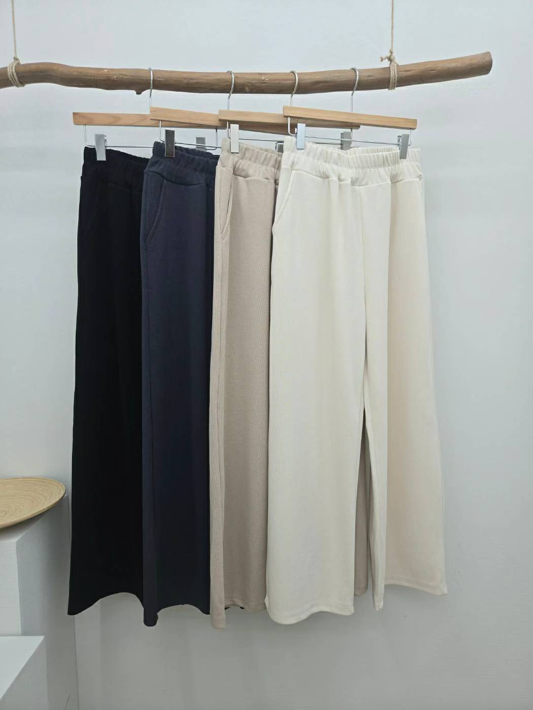 10C210 鬆緊腰長寬褲