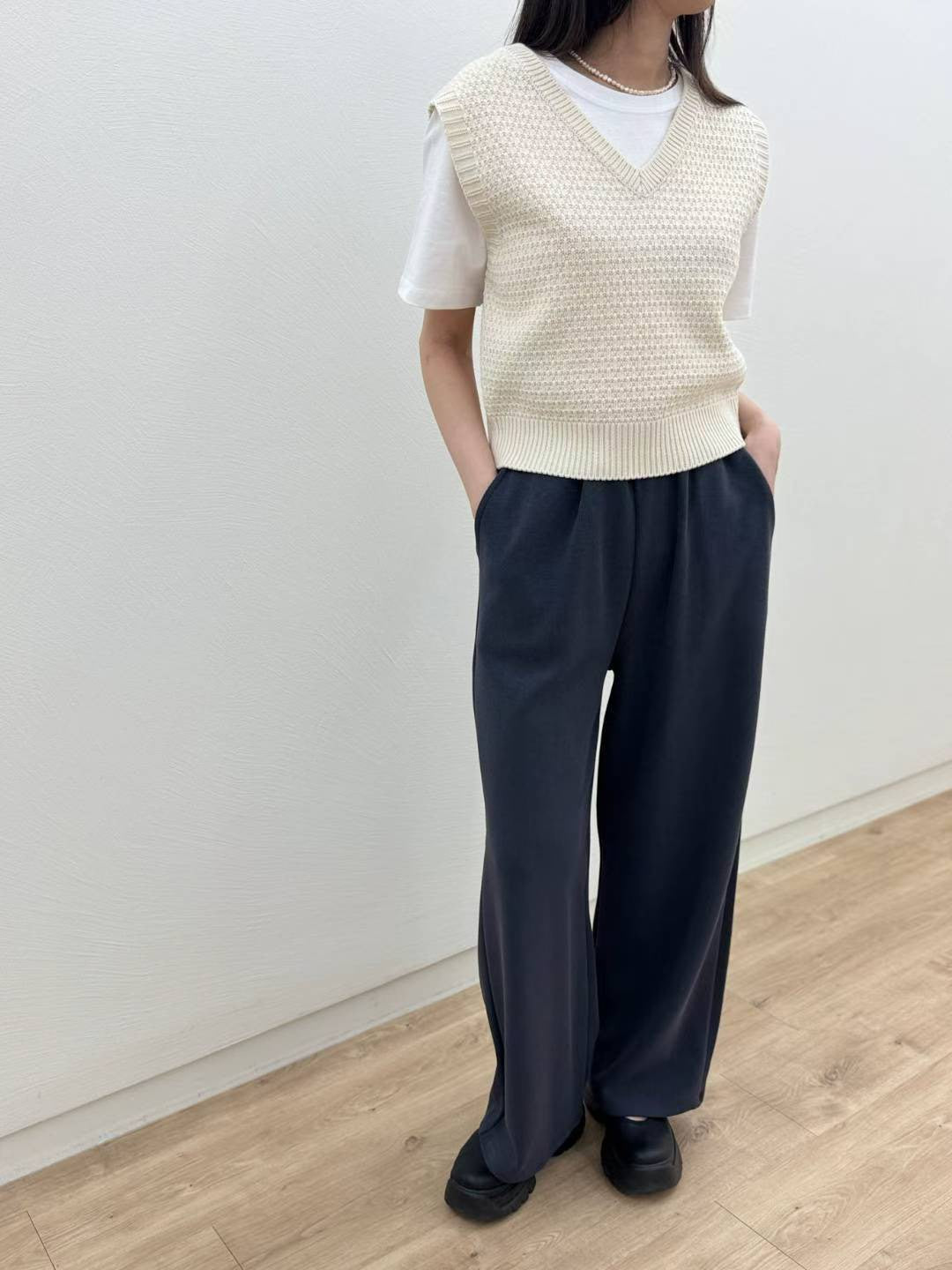 10C210 鬆緊腰長寬褲