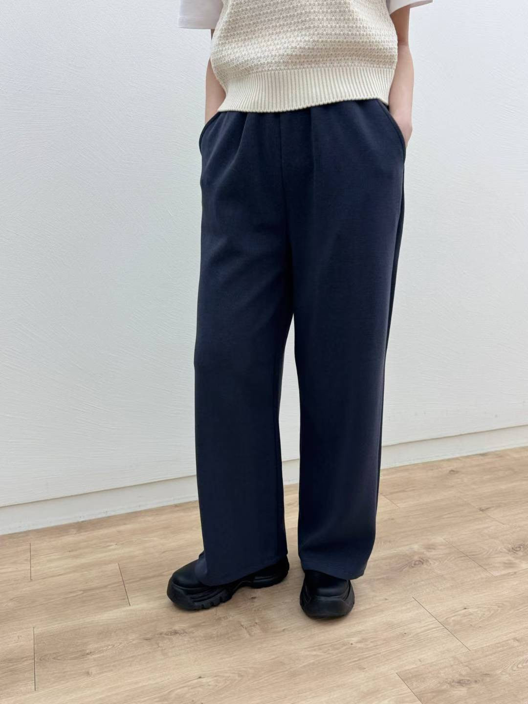 10C210 鬆緊腰長寬褲