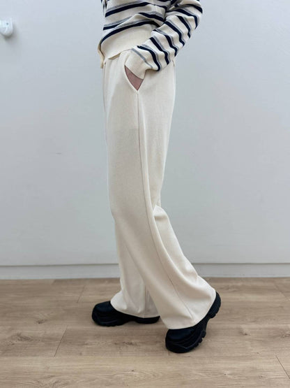 10C210 鬆緊腰長寬褲