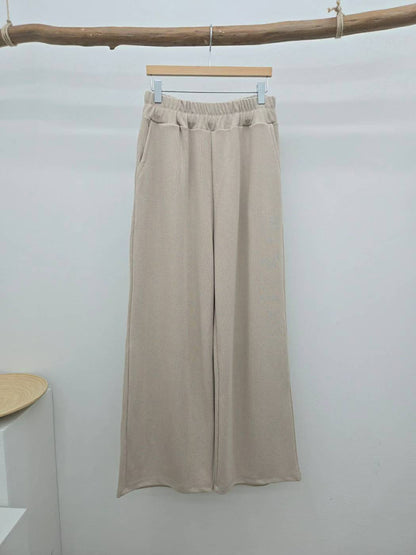 10C210 鬆緊腰長寬褲