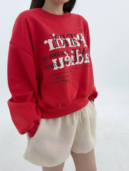 12A107 毛毛字母大學T(內磨毛)