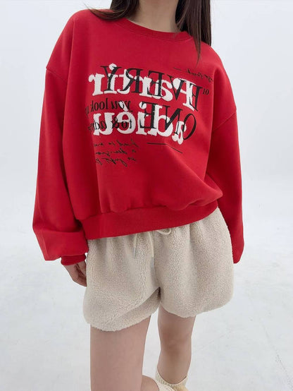 12A107 毛毛字母大學T(內磨毛)