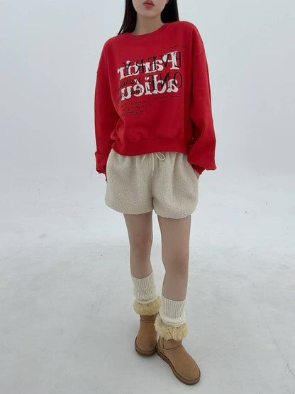 12A107 毛毛字母大學T(內磨毛)