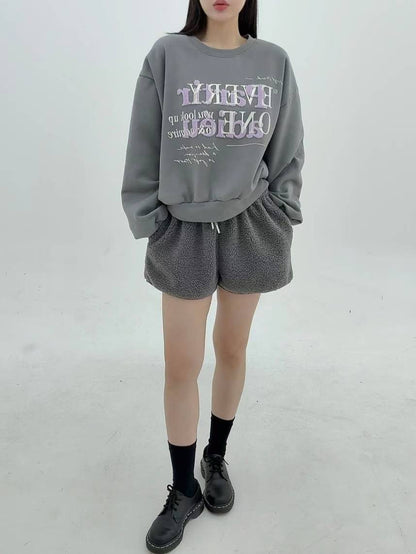 12A102 鬆緊腰羔羊毛短褲