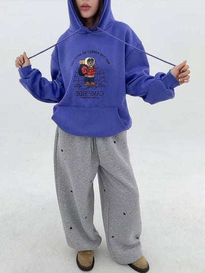 12A114 露營熊熊長版帽T