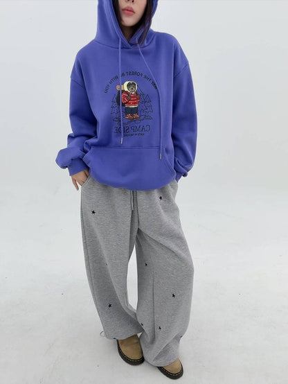 12A114 露營熊熊長版帽T