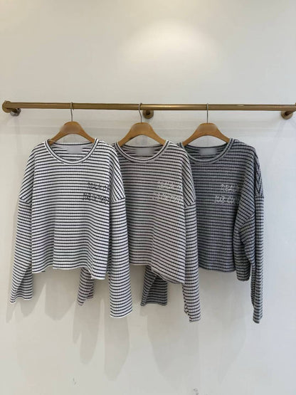 12A104 舒服棉橫條紋寬T