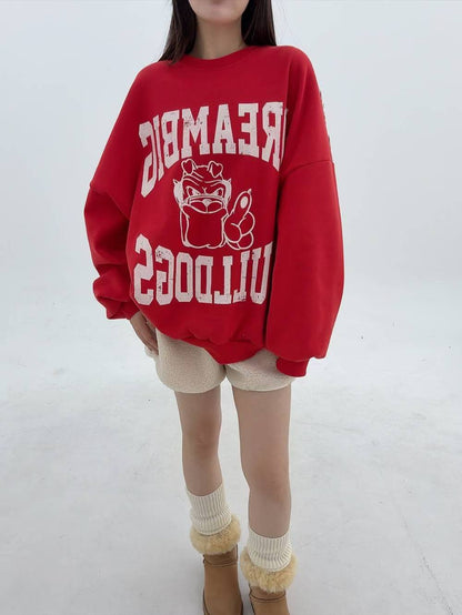 12A111 後橫條長版大學T(內磨毛)