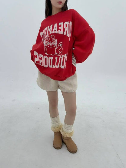 12A111 後橫條長版大學T(內磨毛)