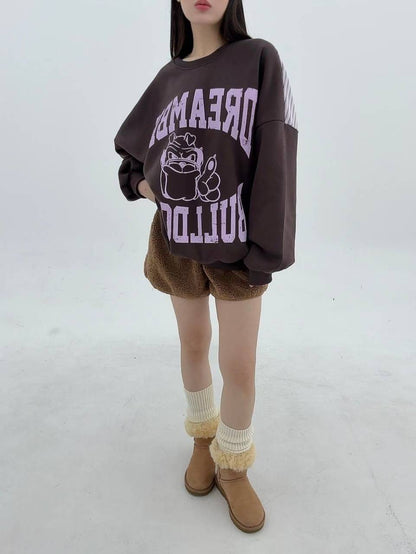 12A111 後橫條長版大學T(內磨毛)