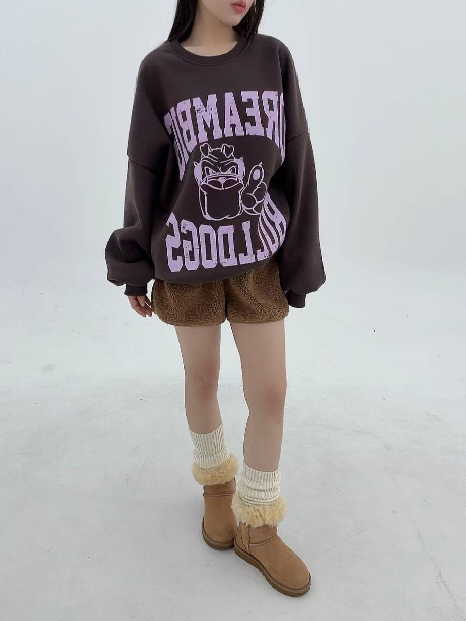 12A111 後橫條長版大學T(內磨毛)