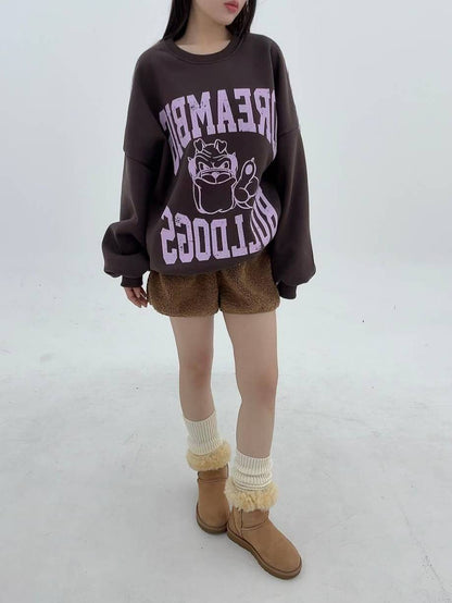 12A111 後橫條長版大學T(內磨毛)