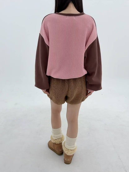 12A102 鬆緊腰羔羊毛短褲