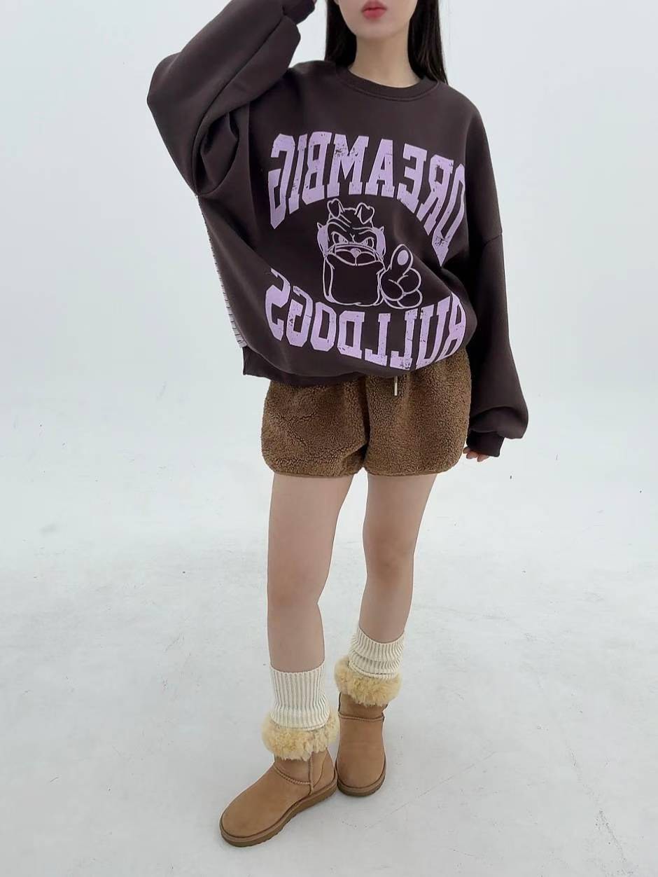 12A111 後橫條長版大學T(內磨毛)