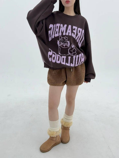 12A111 後橫條長版大學T(內磨毛)