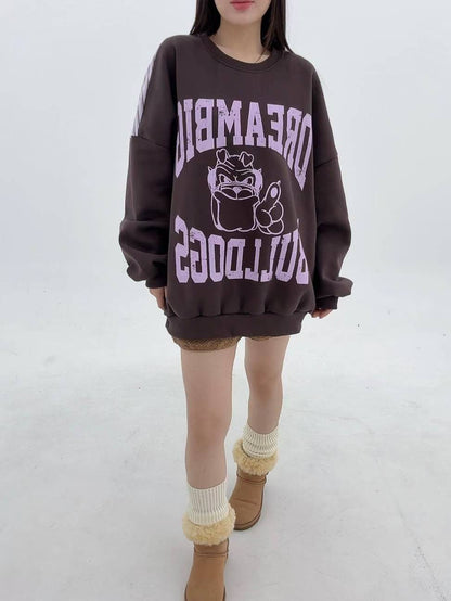 12A111 後橫條長版大學T(內磨毛)