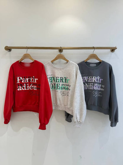 12A107 毛毛字母大學T(內磨毛)