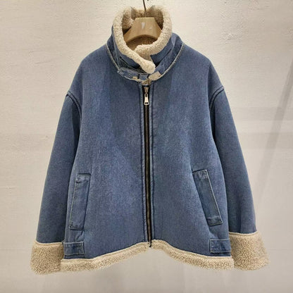 12A212 內刷羔羊毛單寧外套