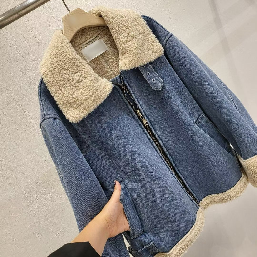 12A212 內刷羔羊毛單寧外套