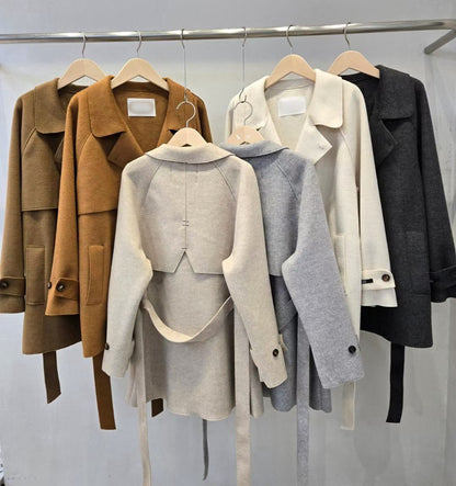12A207 毛呢風衣外套(30%羊毛)