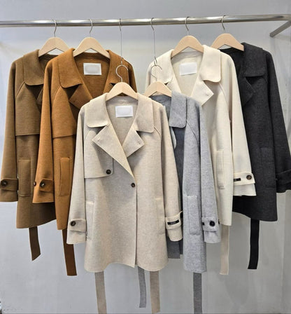 12A207 毛呢風衣外套(30%羊毛)