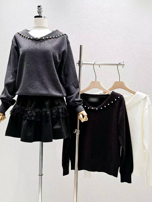 12B209 小珍珠水手領針織衫