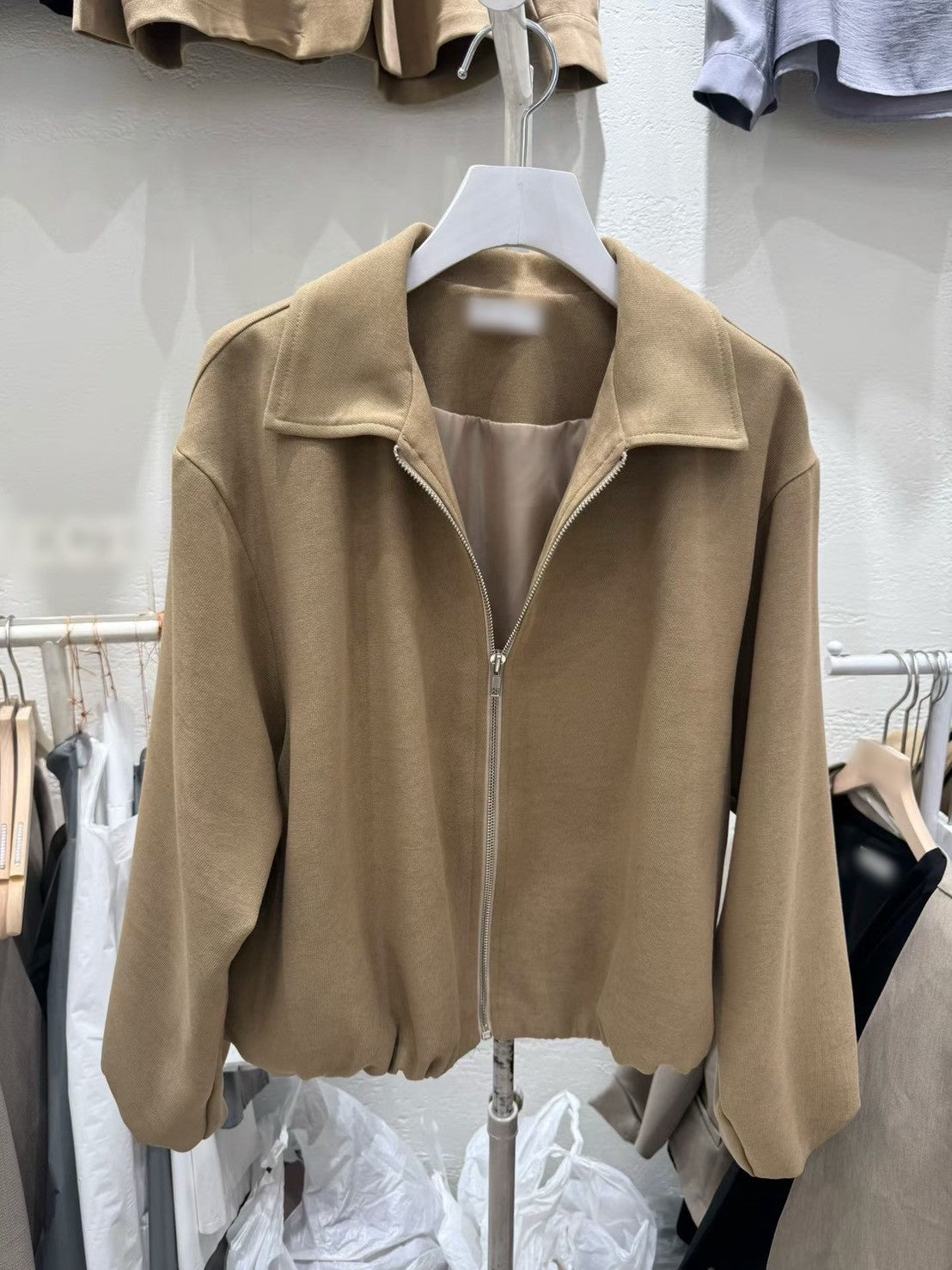 12C107 領子挺西裝料拉鍊外套