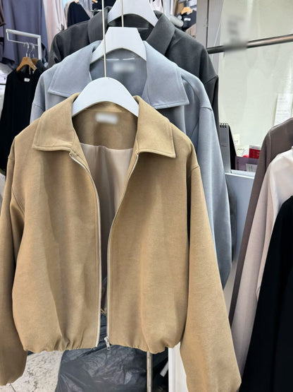 12C107 領子挺西裝料拉鍊外套