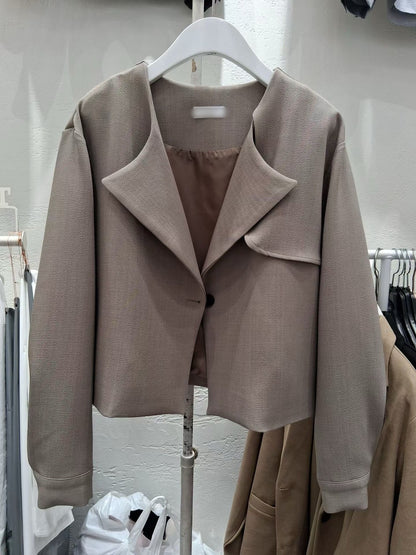 12C101 開襟西裝布短版外套