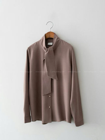 12C113 領巾金釦雪紡上衣