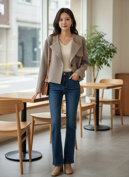 12C101 開襟西裝布短版外套