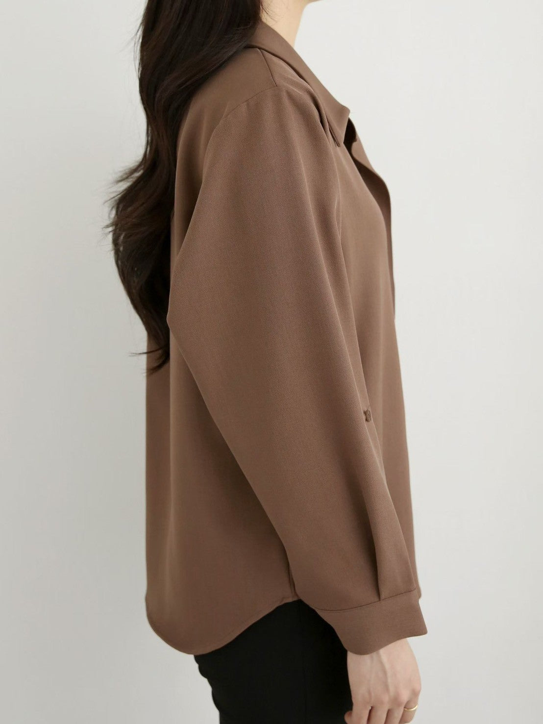 12C105 雙層排扣雪紡襯衫