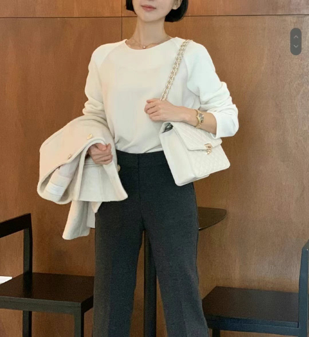 12C103 異材質接袖雪紡上衣