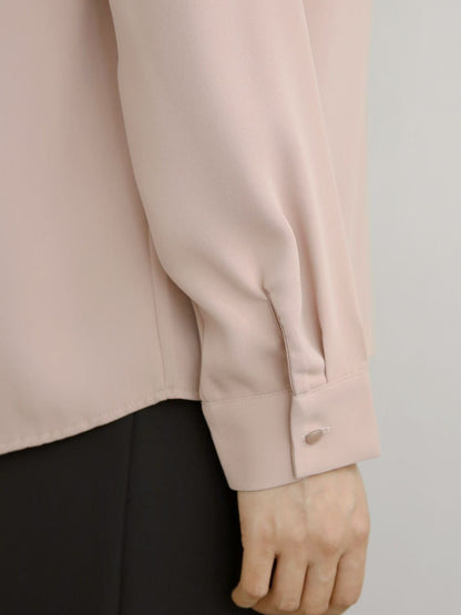 12C109 前襟抓褶V領雪紡上衣