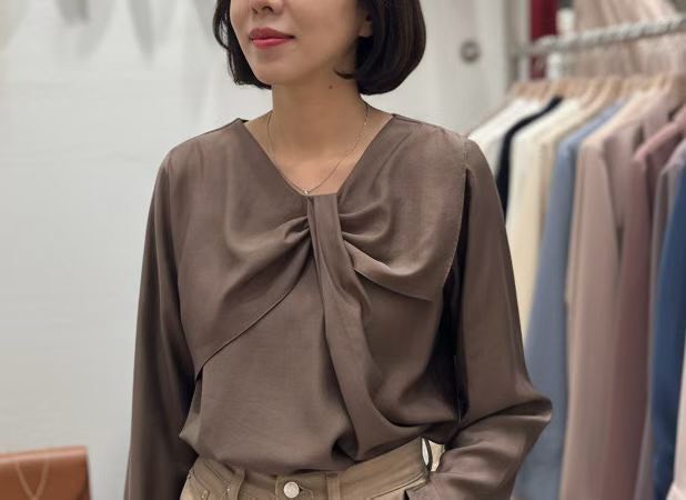 12C110 側蝴蝶結領雪紡上衣