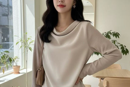 12C111 垂墜圓領雙層雪紡上衣