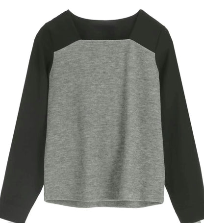 12C115 異材質方領雪紡上衣