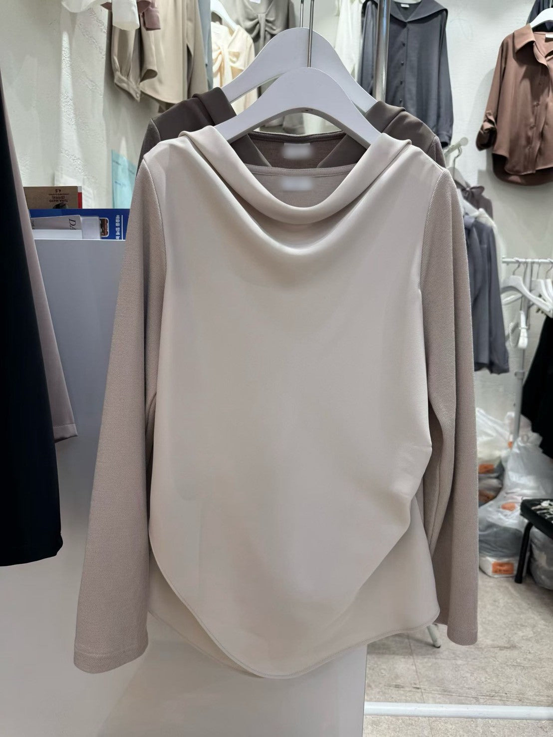 12C111 垂墜圓領雙層雪紡上衣